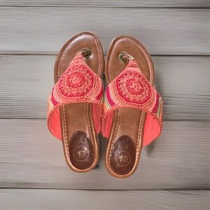 The‎ Sak Boho Embroidered Crochet Beachy Womens Thong Sandals Size 8 Multicolor
